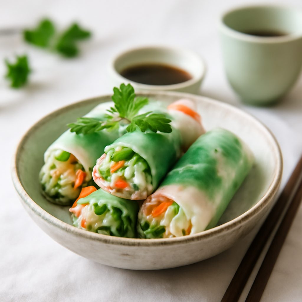Involtini Asiatici Light al Foie Gras e Pera