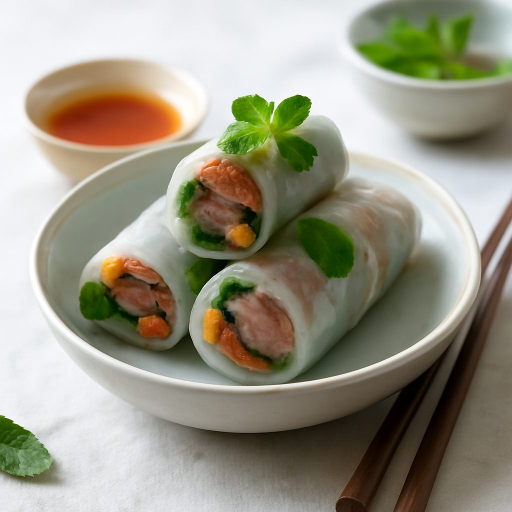 Involtini d'agnello alla menta - Nems light asiatici