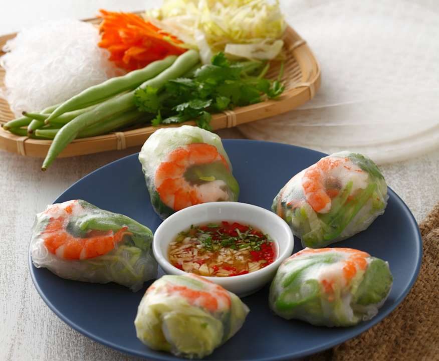Involtini di gamberi vietnamiti con salsa agrodolce Low Fat