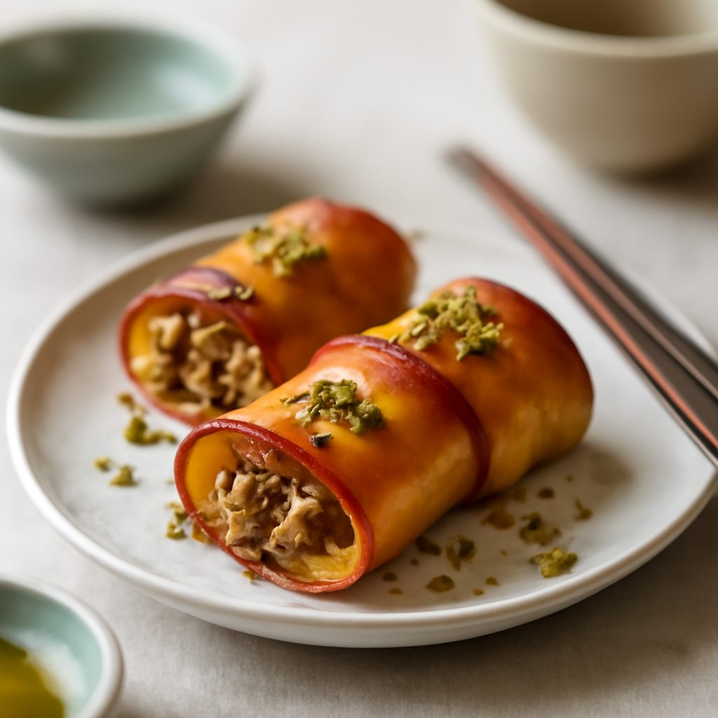 Involtini di Necttarine e Frutta Secca alla Maniera Asiatica - Light
