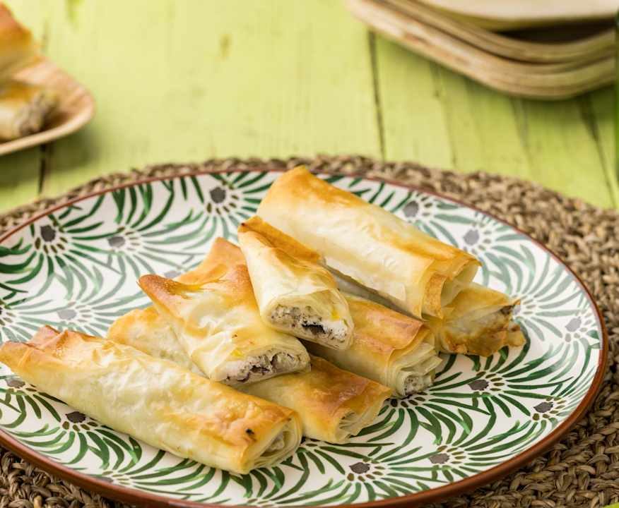 Involtini di pasta fillo con melanzane, ricotta e olive Low Fat