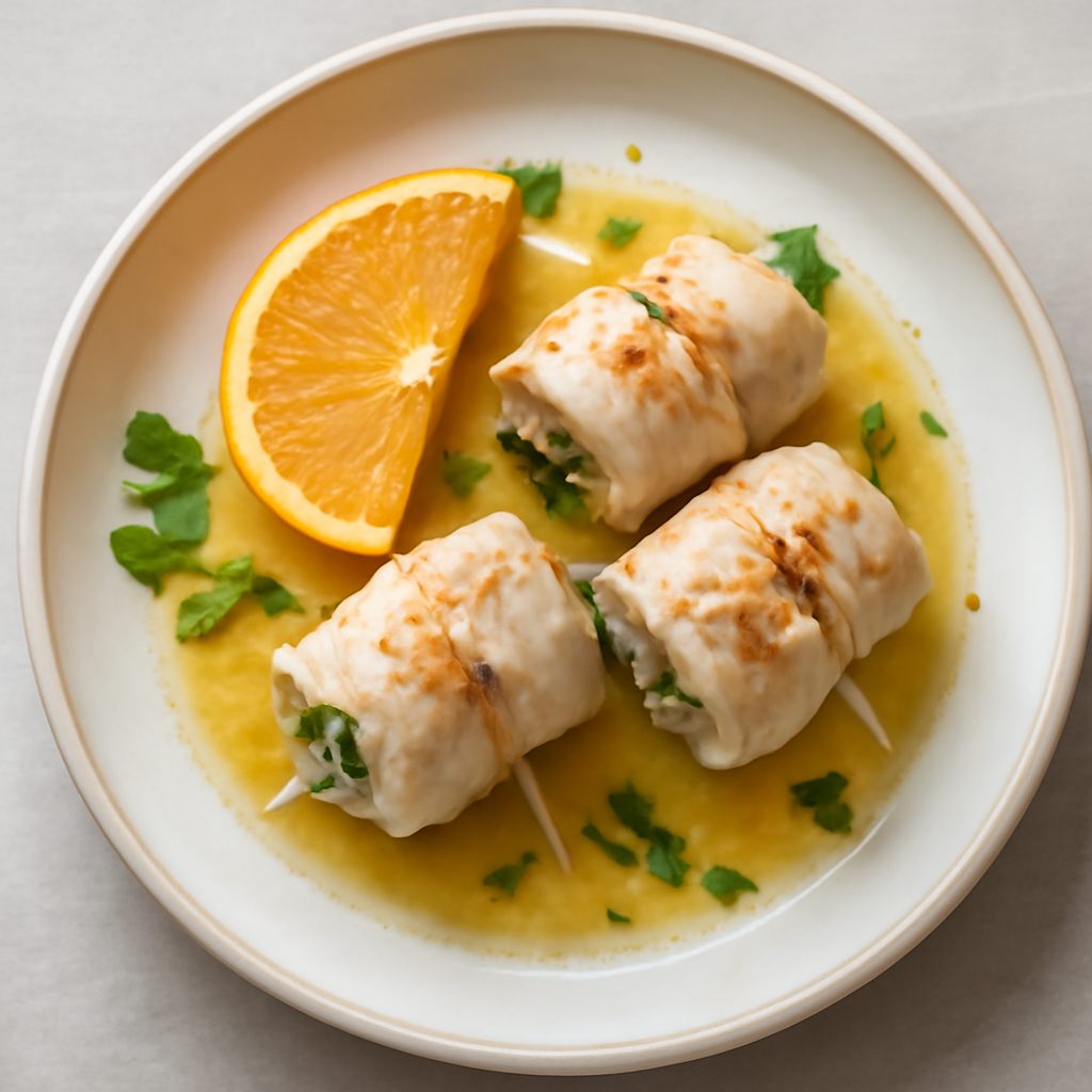 Involtini di pesce spada all'arancia proteici low-carb