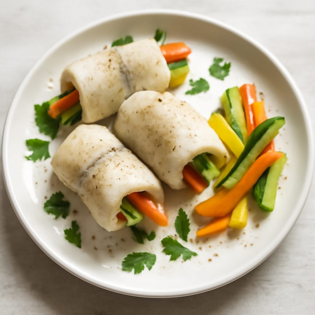 Involtini di platessa e verdure proteici low-carb
