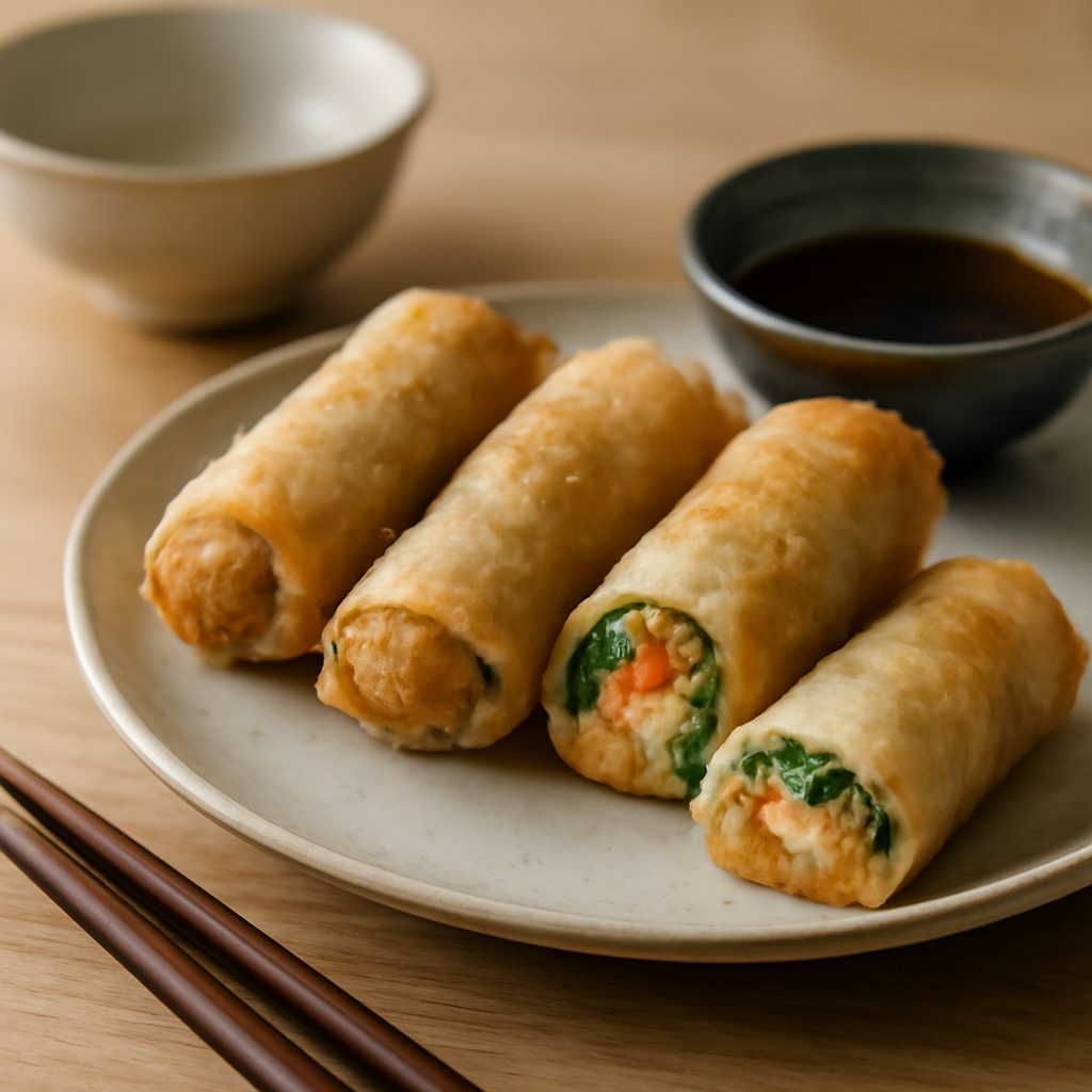Involtini di riso croccanti al granchio e verdure - Nems light