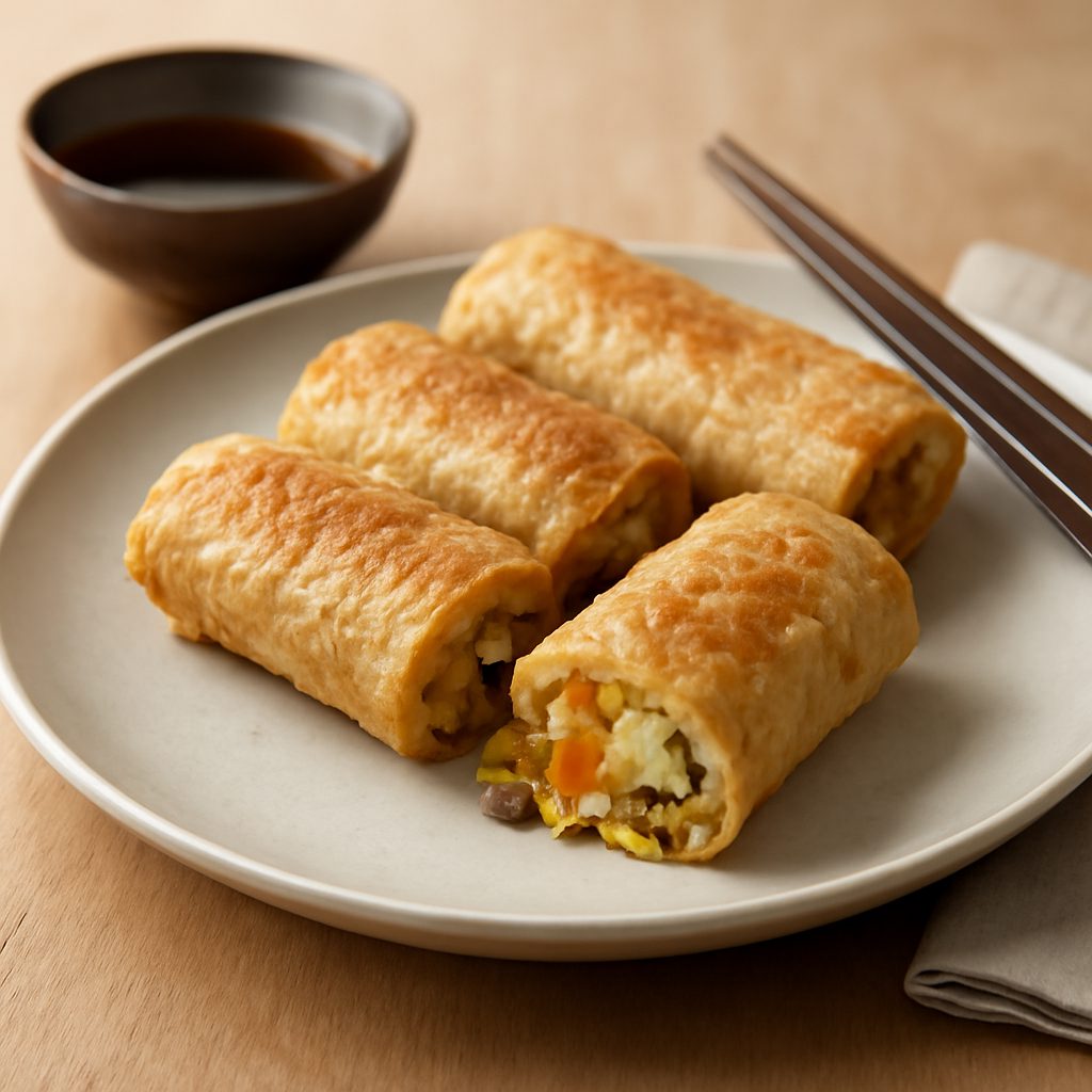 Involtini di riso croccanti con tofu e verdure - Nems light asiatici