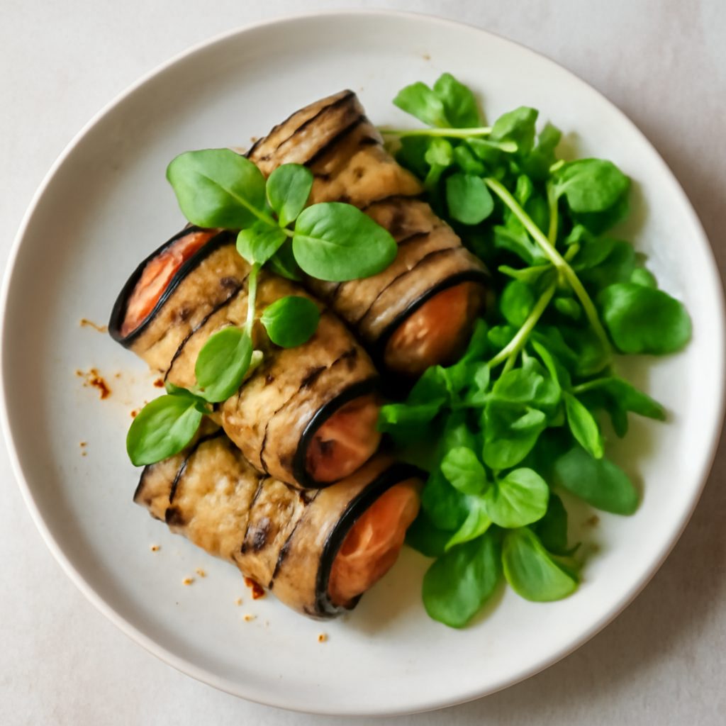 Involtini di salmone e melanzane low-carb proteici