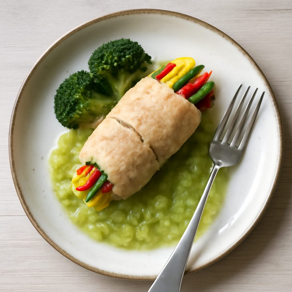 Involtini di tacchino proteici con verdure e salsa al sedano low-carb