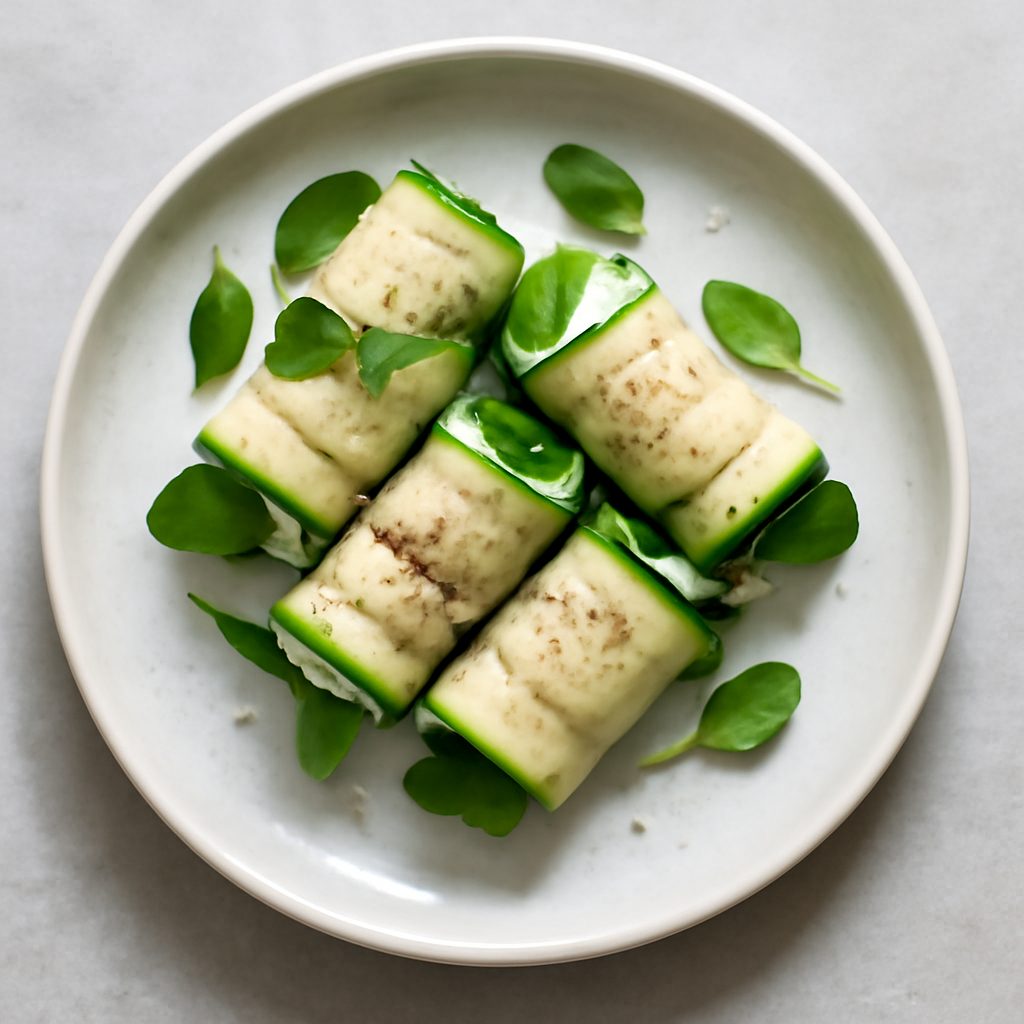 Involtini freddi vegetariani proteici low-carb con salsa piccante