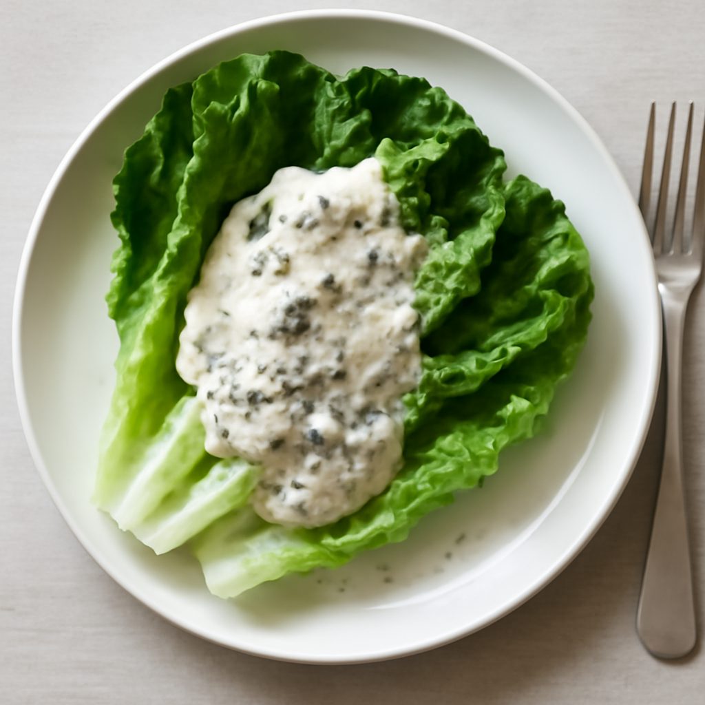 Lattuga romana con salsa al Gorgonzola proteica e granella di prosciutto - Fit