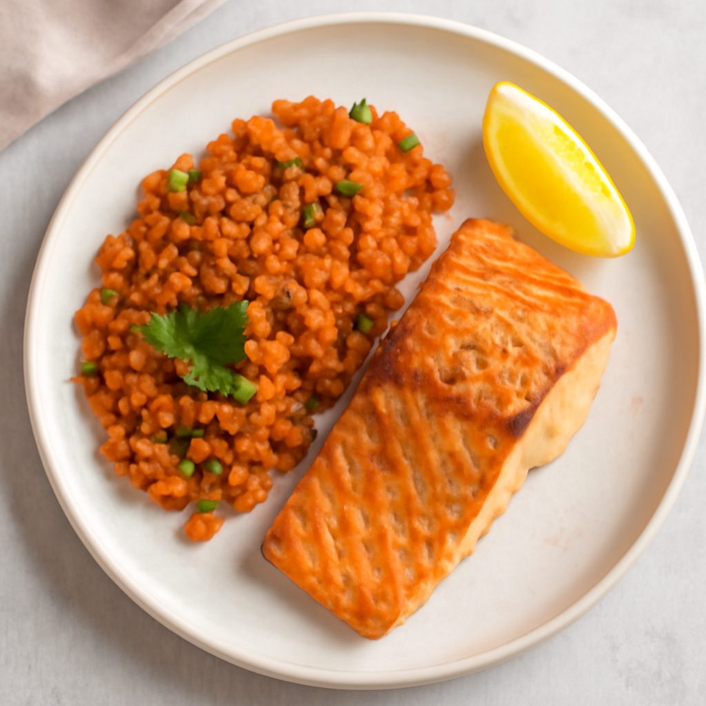 Lenticchie rosse con salmone Low Carb