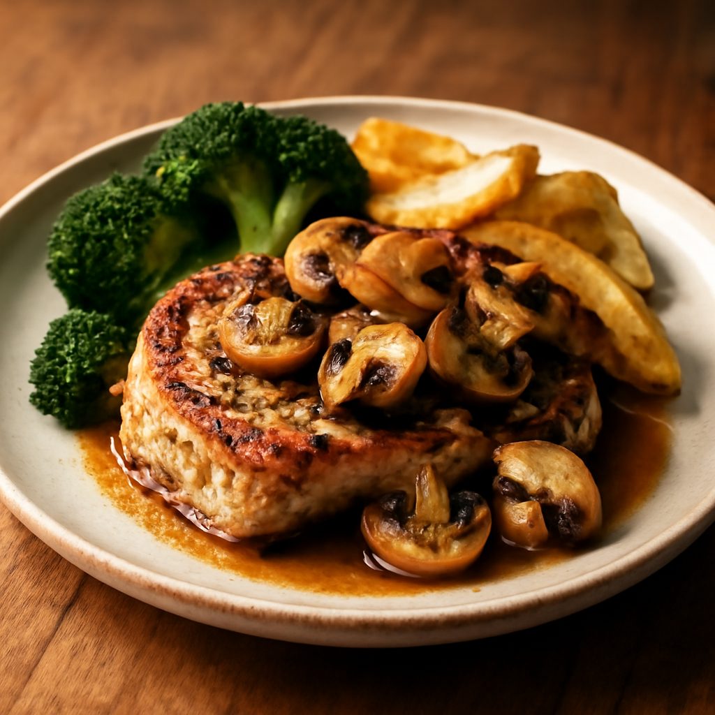 Lombata di Maiale canadese con Funghi Champignon