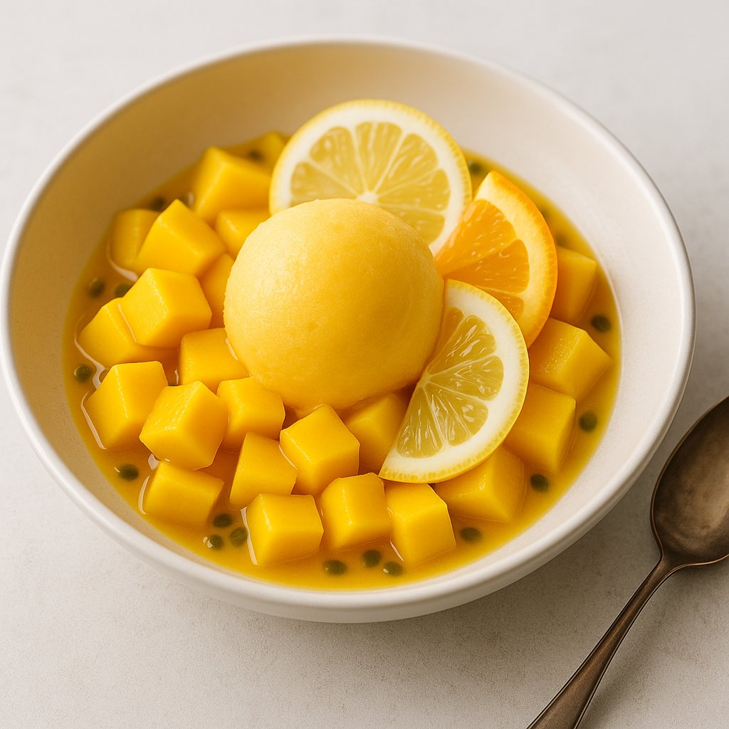 Mango, Passion Fruit and Citrus Sorbet Low Carb
