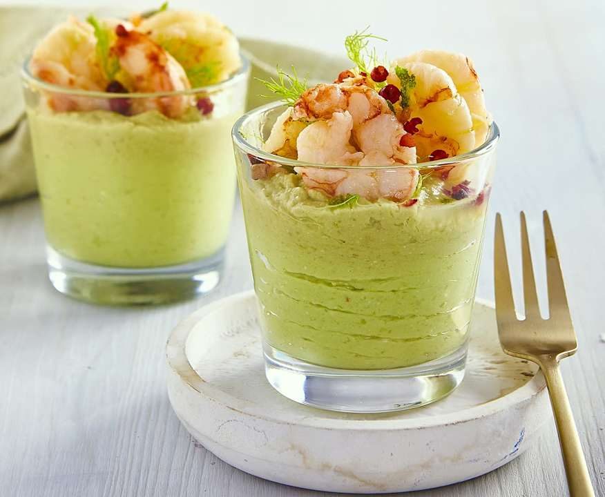 Mazzancolle con mousse di avocado e stracchino Protein