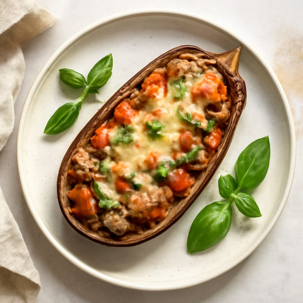 Melanzana ripiena con ceci e shirataki alle erbe Protein