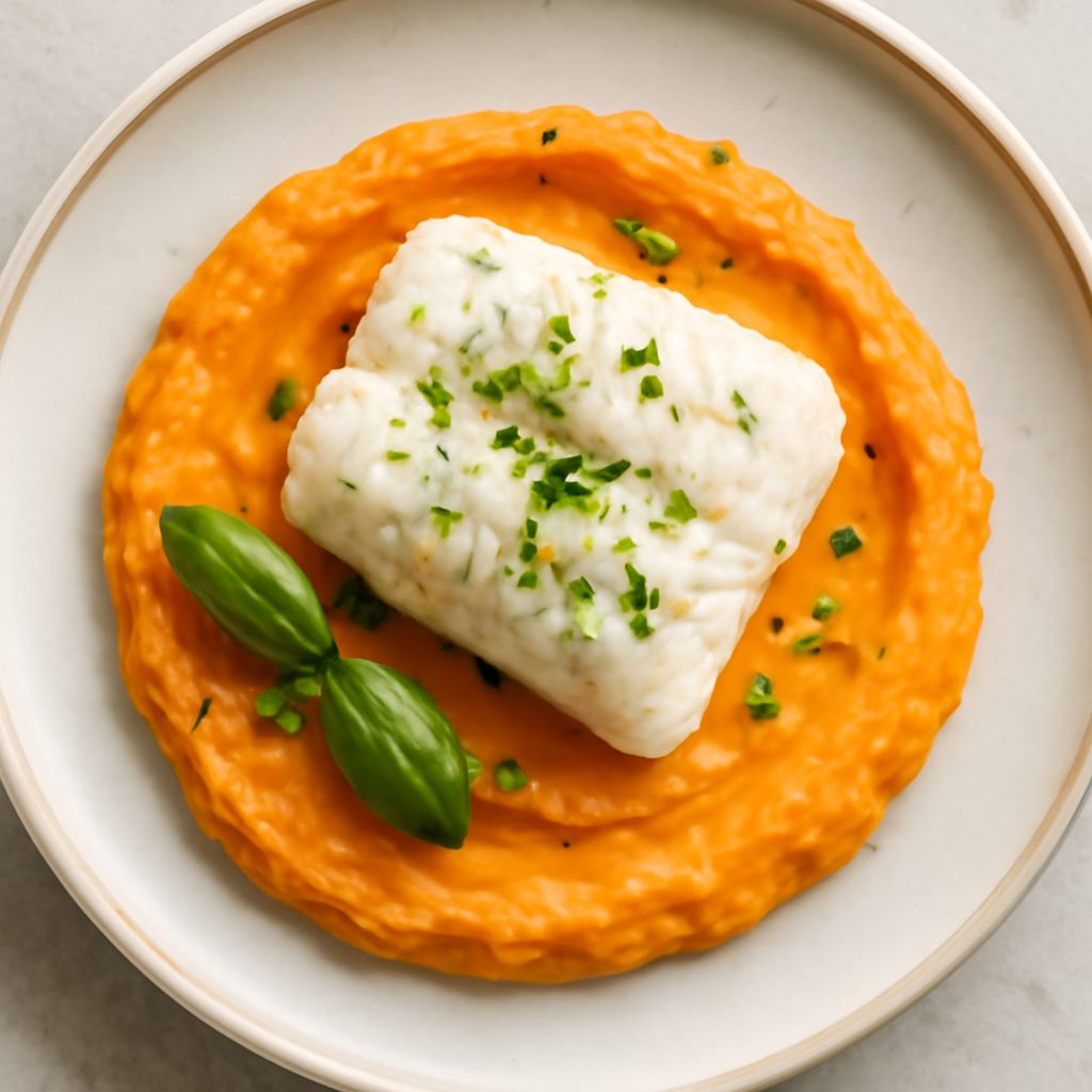 Merluzzo al Varoma con Purè di Carote Low-Carb Proteico