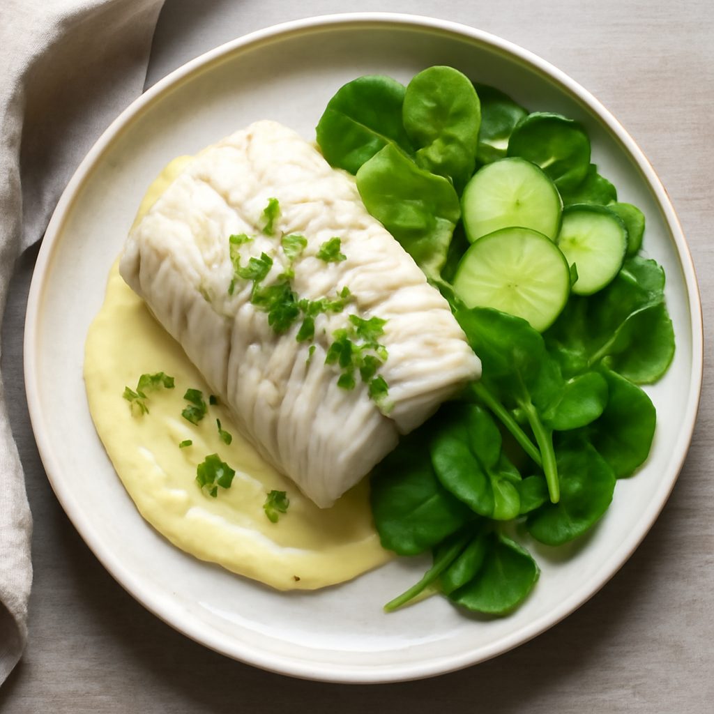 Merluzzo in salsa aioli proteico low-carb