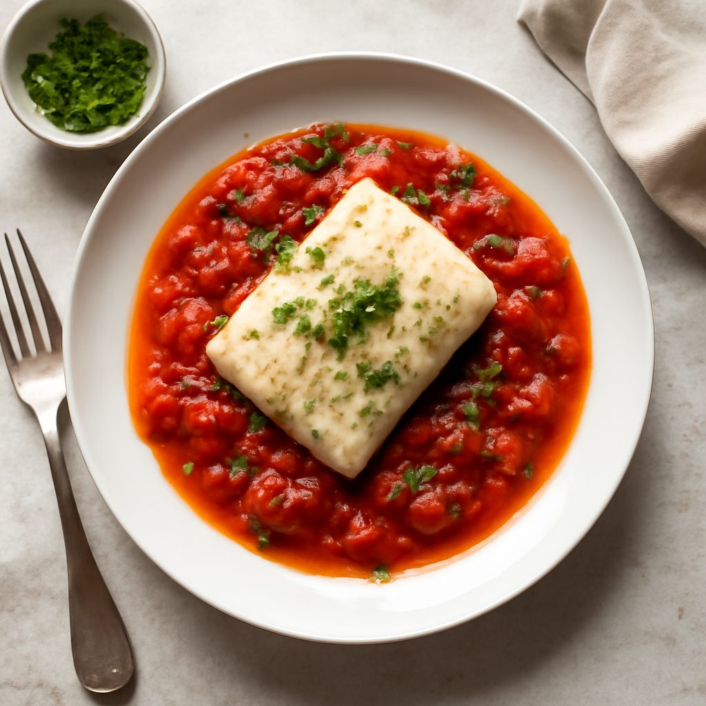 Merluzzo in salsa di pomodoro fit proteico