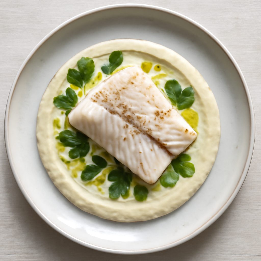 Merluzzo marinato con crema di cavolfiore e zenzero - Versione Protein
