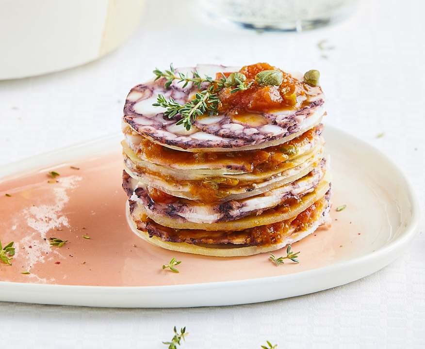 Millefoglie di patate e polpo Protein