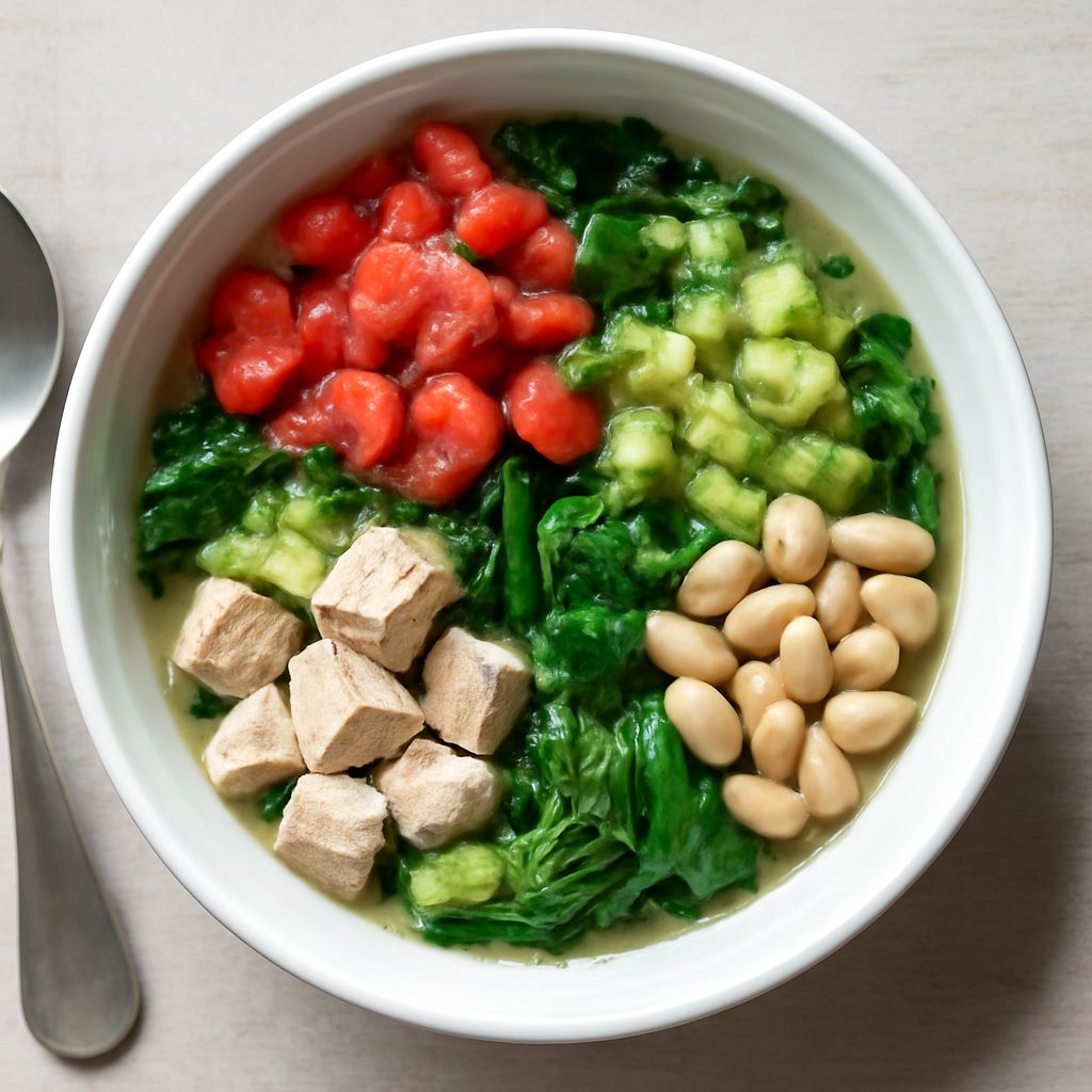 Minestra a crudo proteica low-carb
