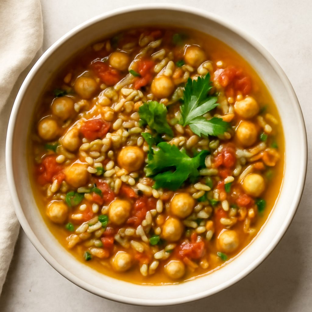 Minestra di farro e ceci proteica low-carb