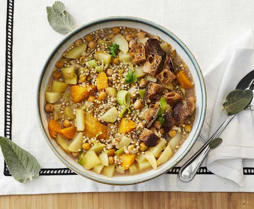 Minestra di grano saraceno con zucca e porri Protein