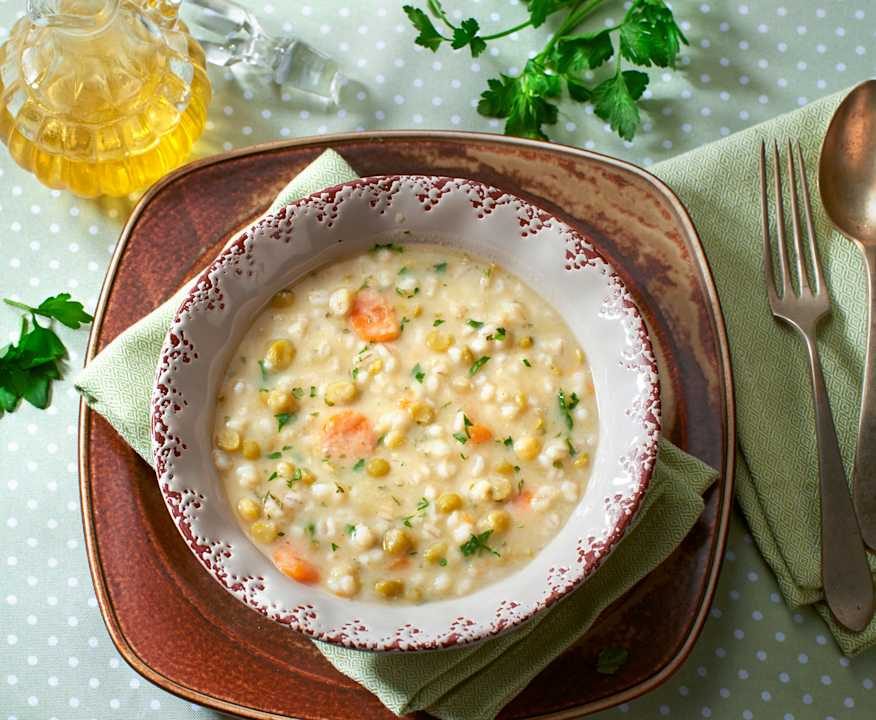 Minestra di orzo e piselli secchi Protein