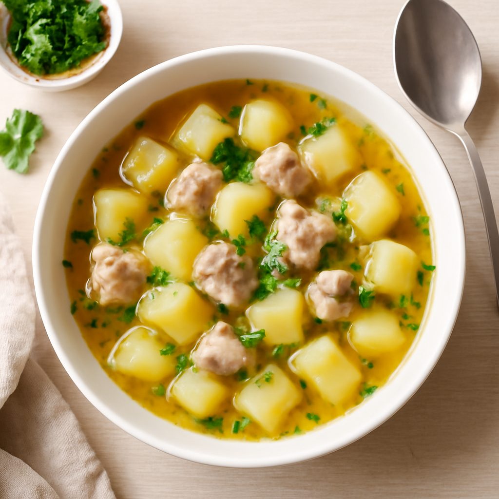 Minestra di patate low-carb proteica