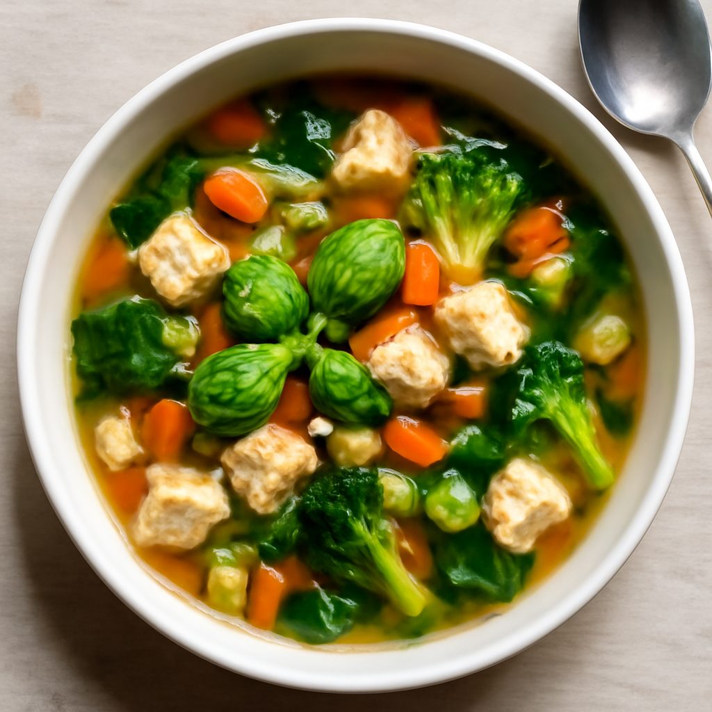 Minestrone di lenticchie rosse e zucchine