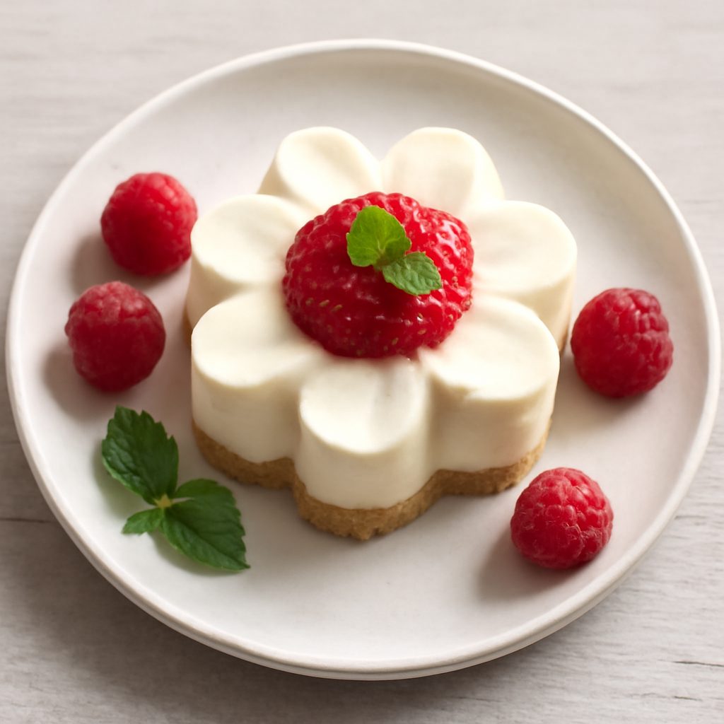 Mini fiore di cheesecake agli spinaci