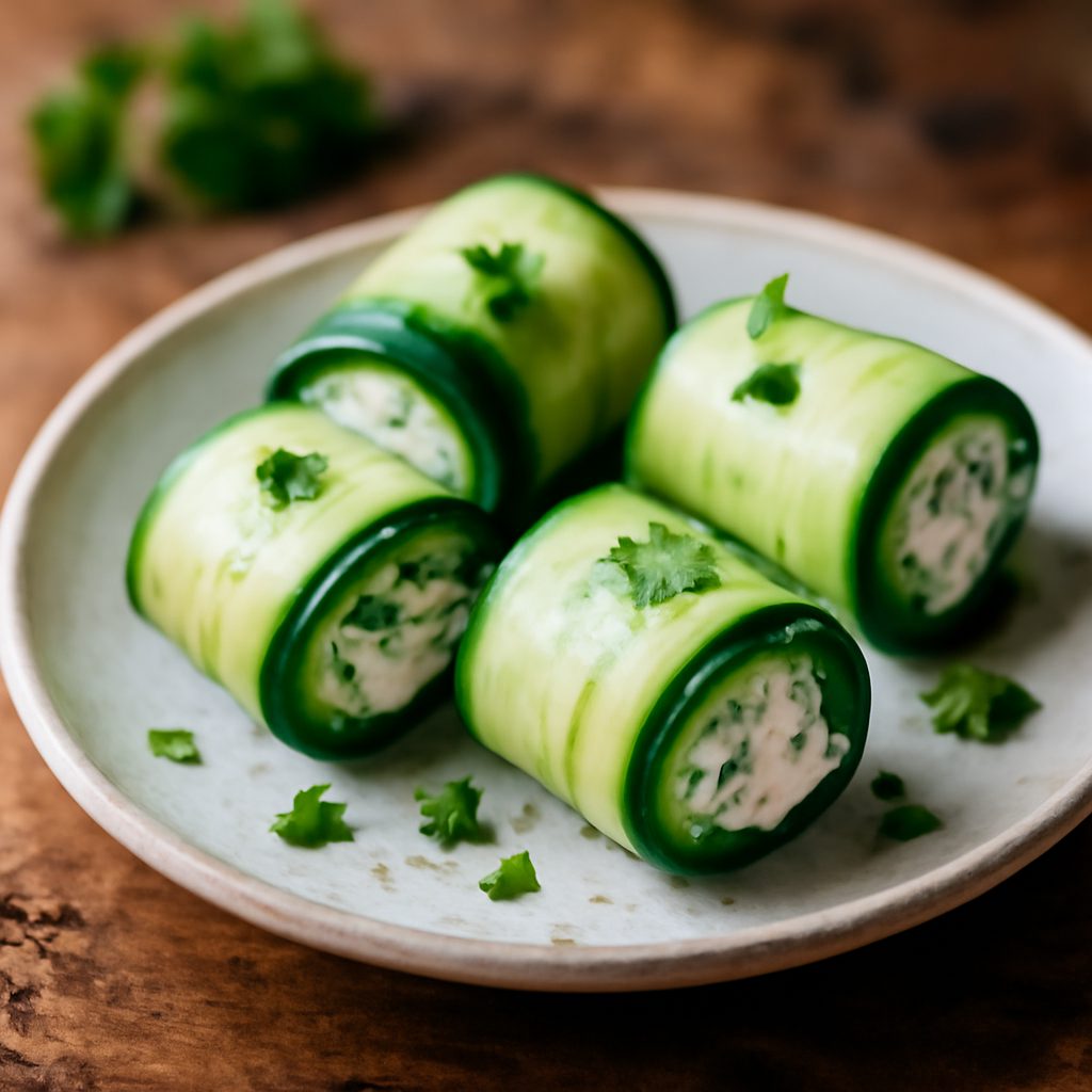 Mini Involtini di Cetriolo e Ricotta - Stile Canadian Low Fat