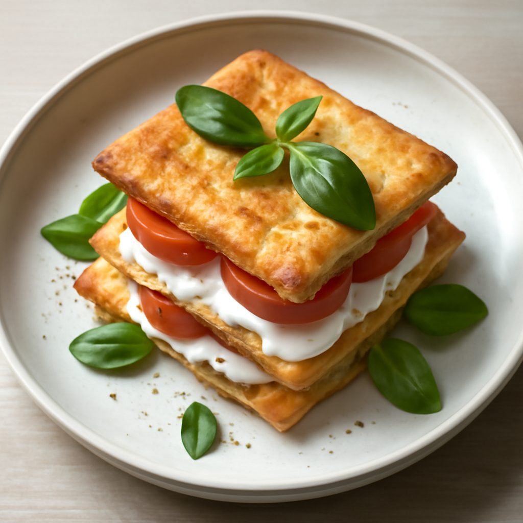 Mini millefoglie proteica fragole e sambuco low-carb