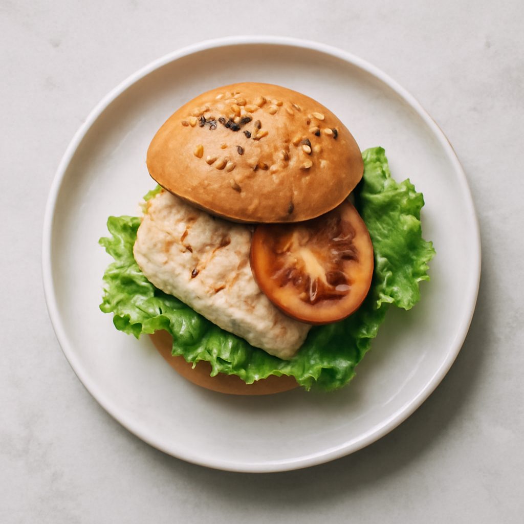 Mini panino ai semi con crema di ricotta e verdure