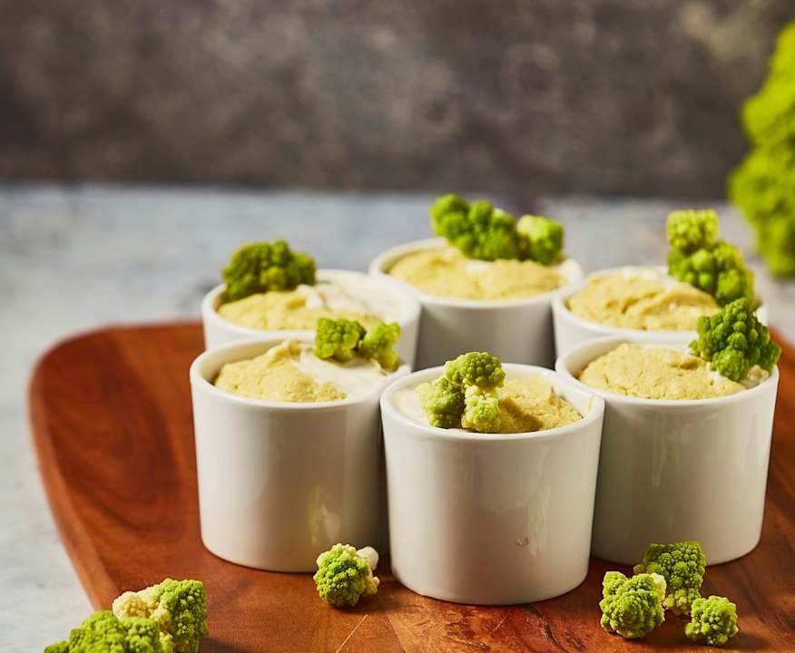 Mini soufflé al broccolo romanesco con fonduta al caprino Protein