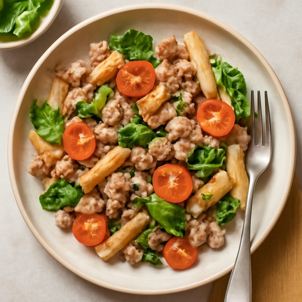 Miscela di farina proteica low-carb con pomodorini secchi e aromi