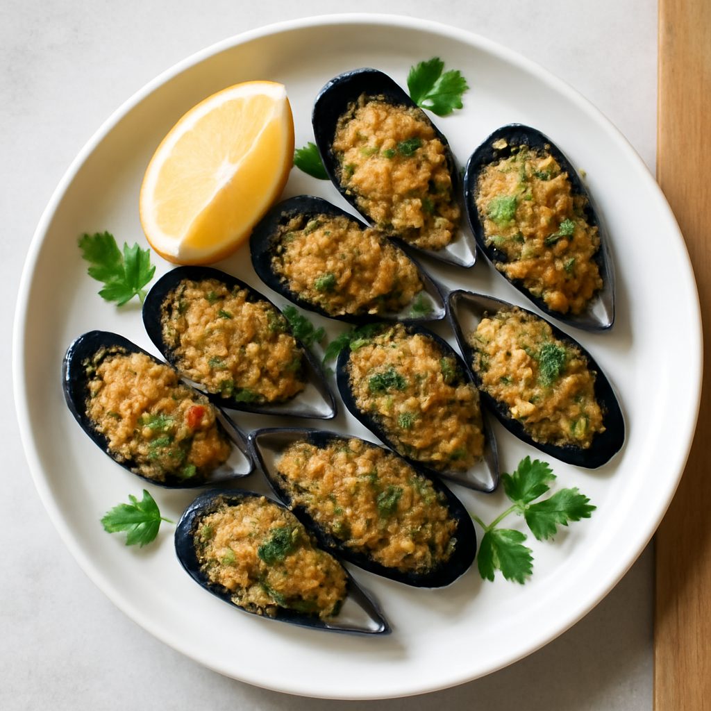 Mitili ripieni alla ligure proteico low-carb