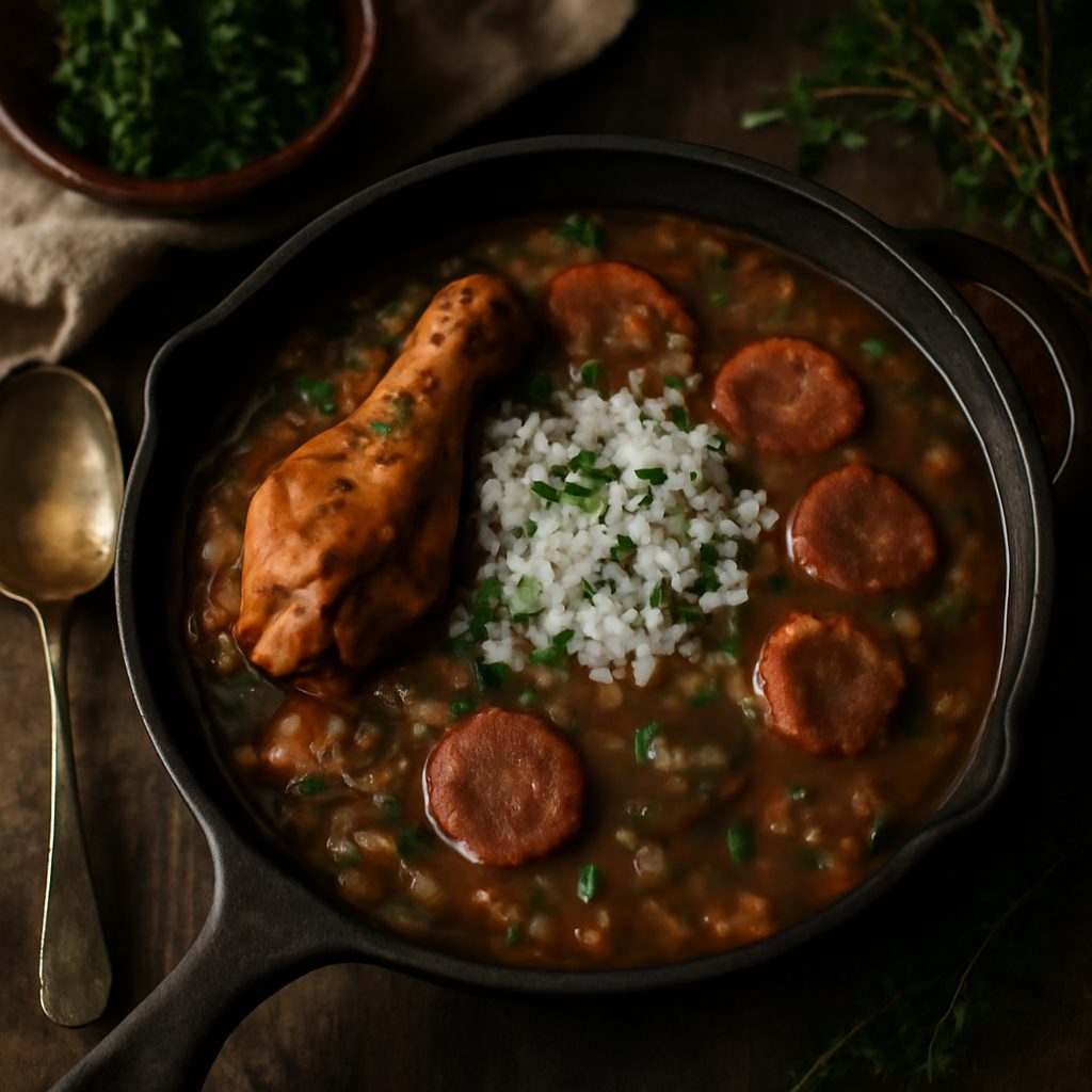 Gumbo di Pollo e Salsiccia 'Come lo Faceva la Mamma' Low Fat