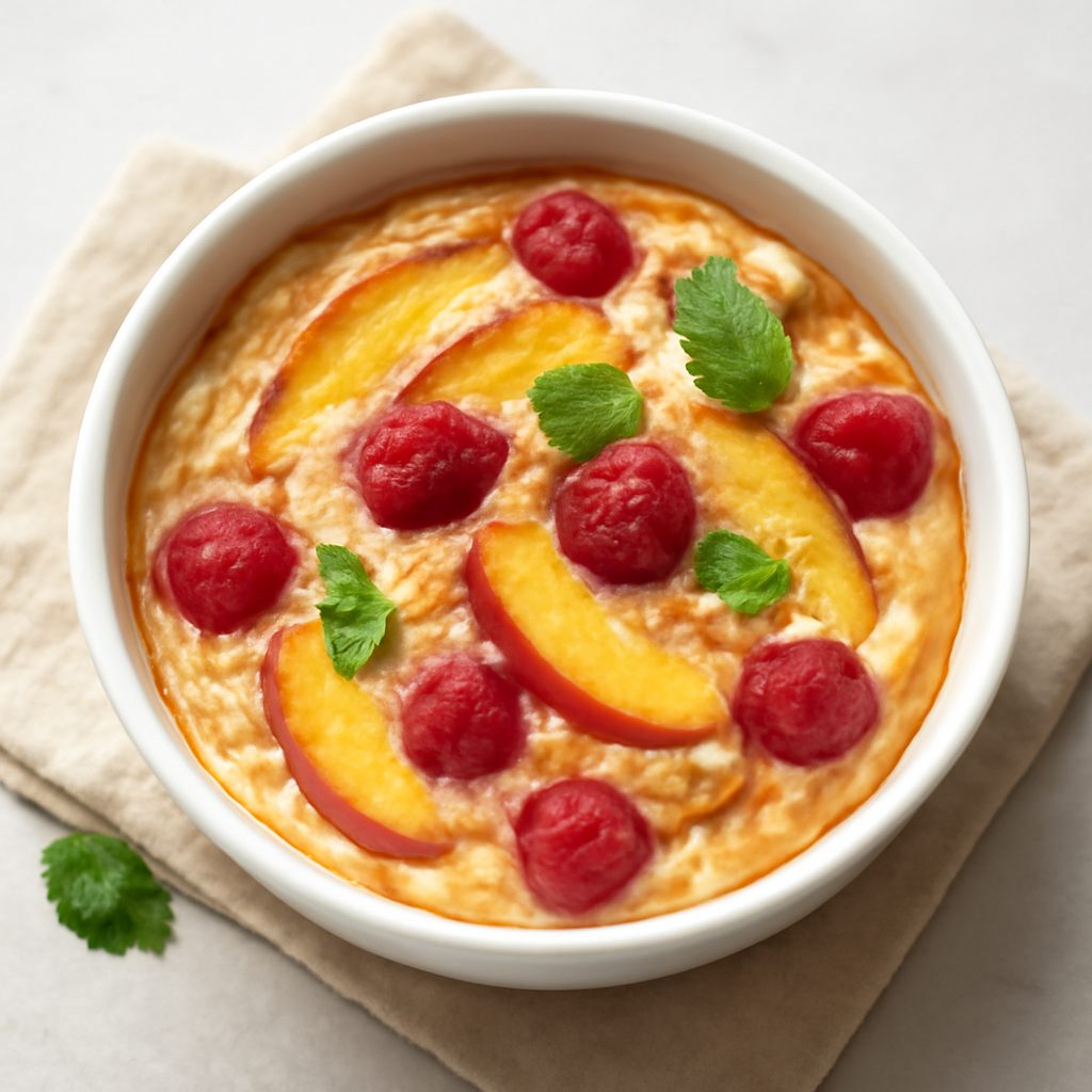 Moussaka di Pesche e Lamponi