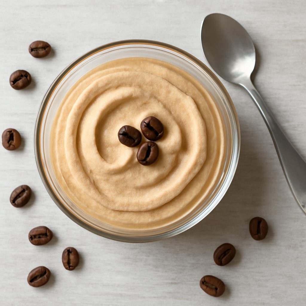 Mousse al caffè proteica low-carb con granella di nocciola