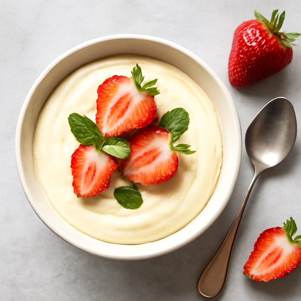 Mousse al Cioccolato Bianco e Fragole