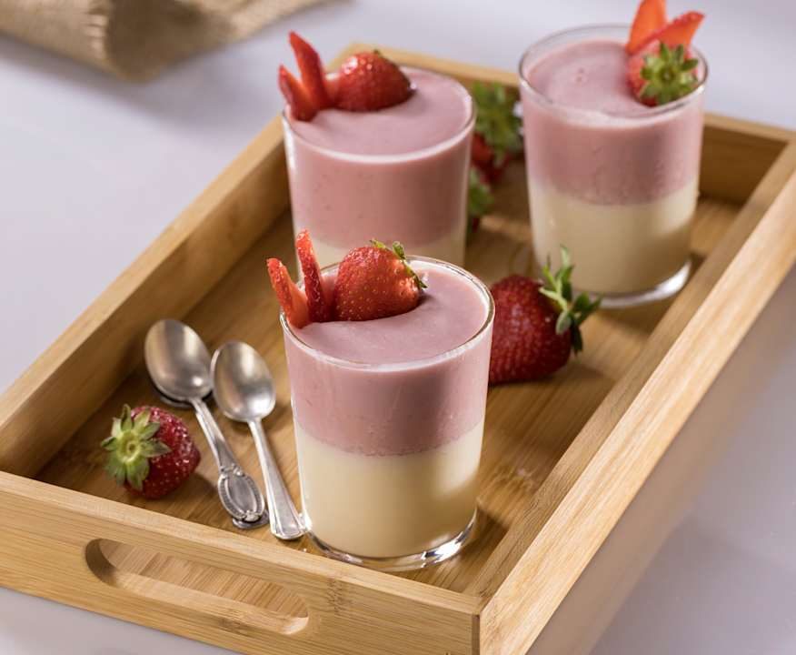 Mousse al cioccolato bianco e fragole Low Fat