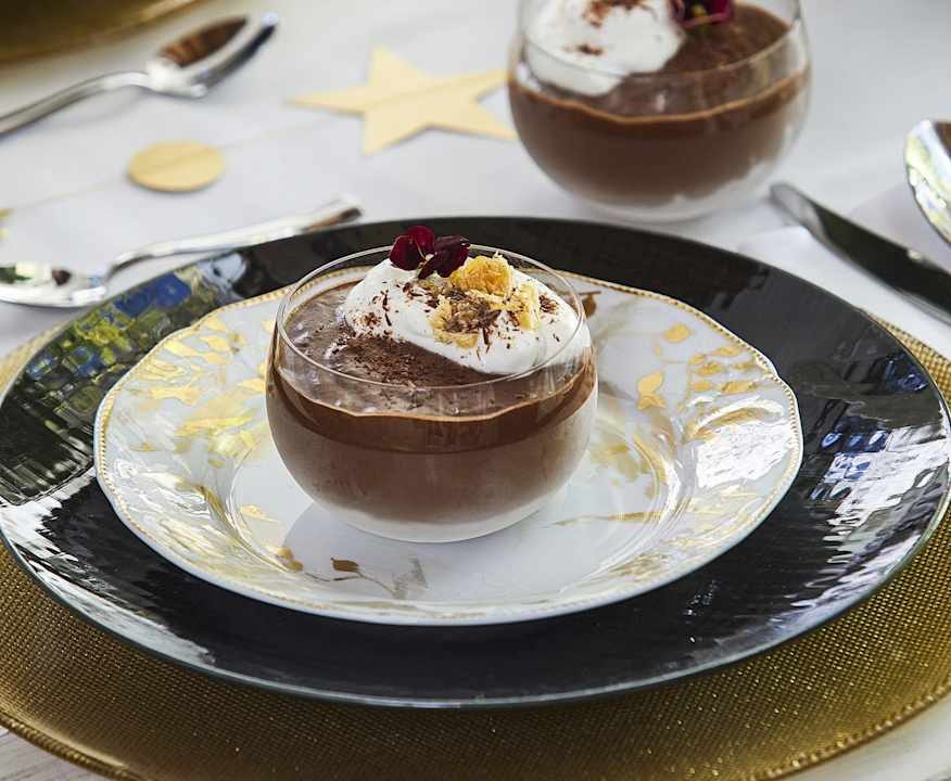 Mousse al cioccolato fondente con panettone Protein