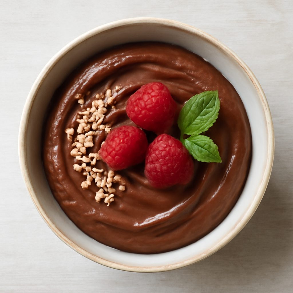 Mousse al cioccolato con pere