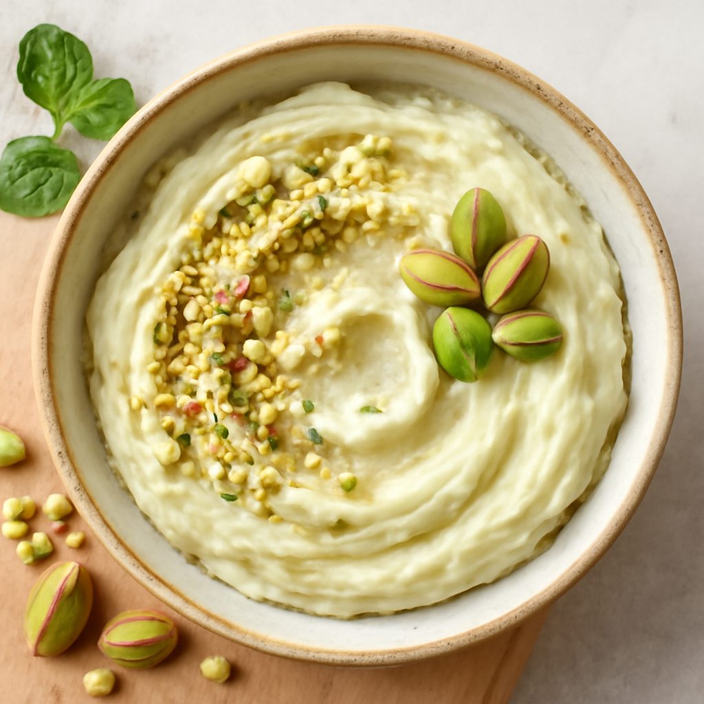 Mousse al pistacchio proteica con crumble fit al cacao