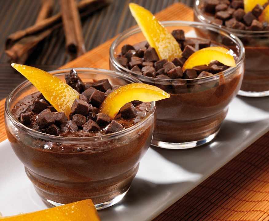Mousse di cioccolato profumata all'arancia e cannella Low Fat