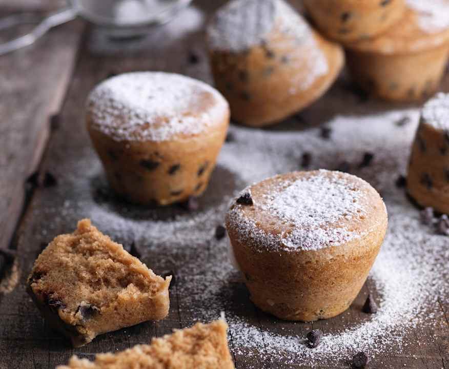 Muffin alla vaniglia e gocce di cioccolato al vapore Low Carb