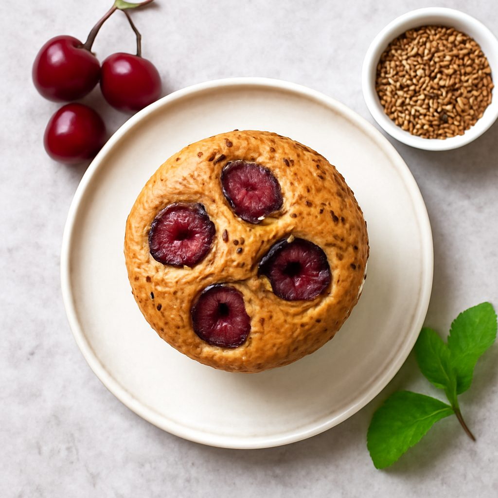 Muffin alle ciliegie e semi di lino