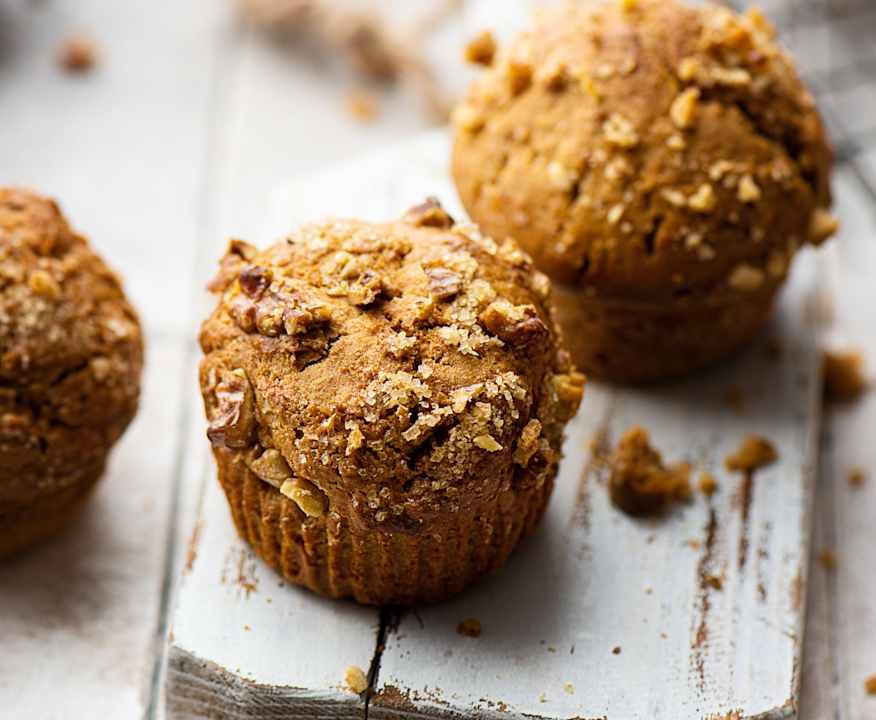 Muffin di patate dolci con noci Low Fat