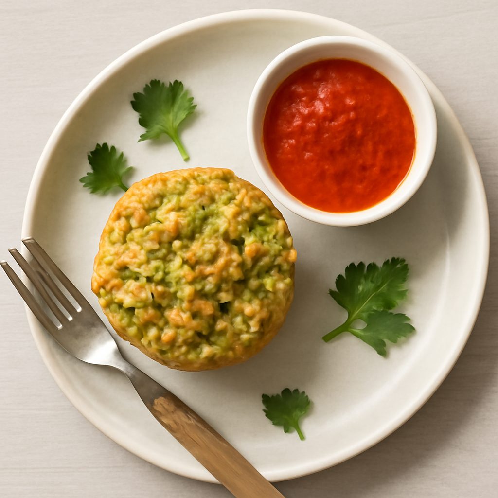 Muffin di zucchine e tonno con salsa piccante
