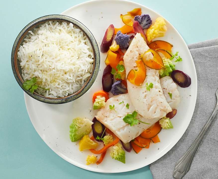 Nasello al vapore con riso e verdure Protein